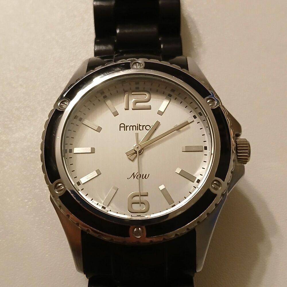 Armitron Now Women's Stainless Steel Black Bracelet Watch Y121E Japan Movt